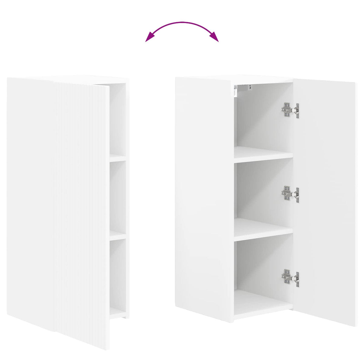 TV Wall Cabinet Set Wall-mounted 4 pcs White Engineered Wood