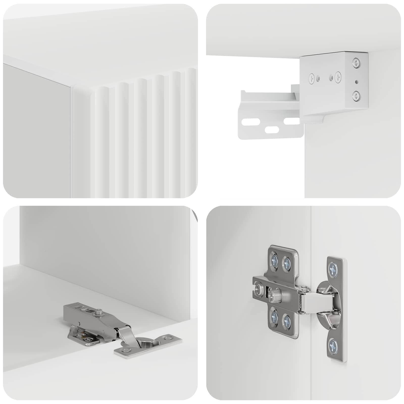 TV Cabinet Set 8 pcs White Engineered Wood