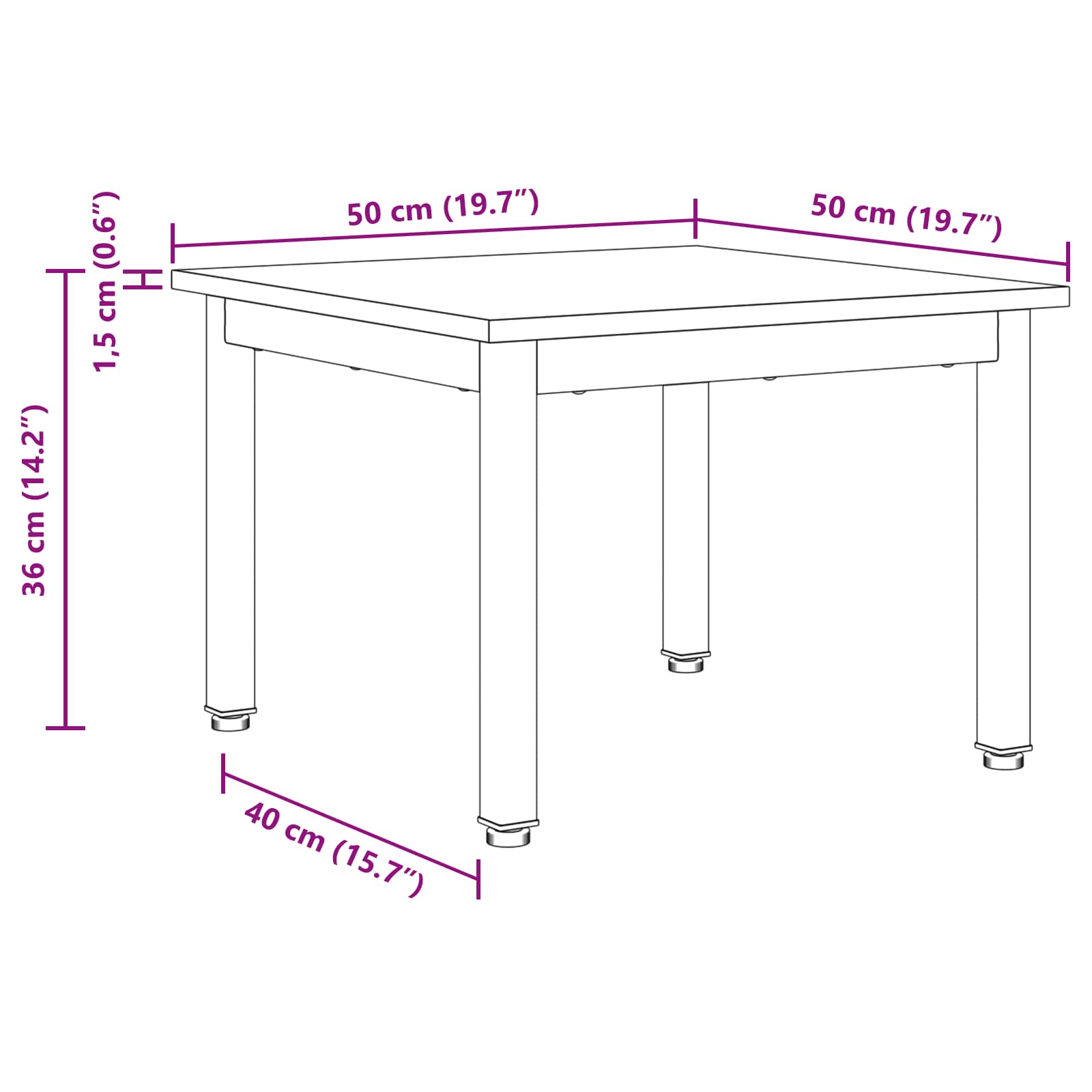 Coffee Table Black Oak 50 x 50 x 36 cm Engineered Wood