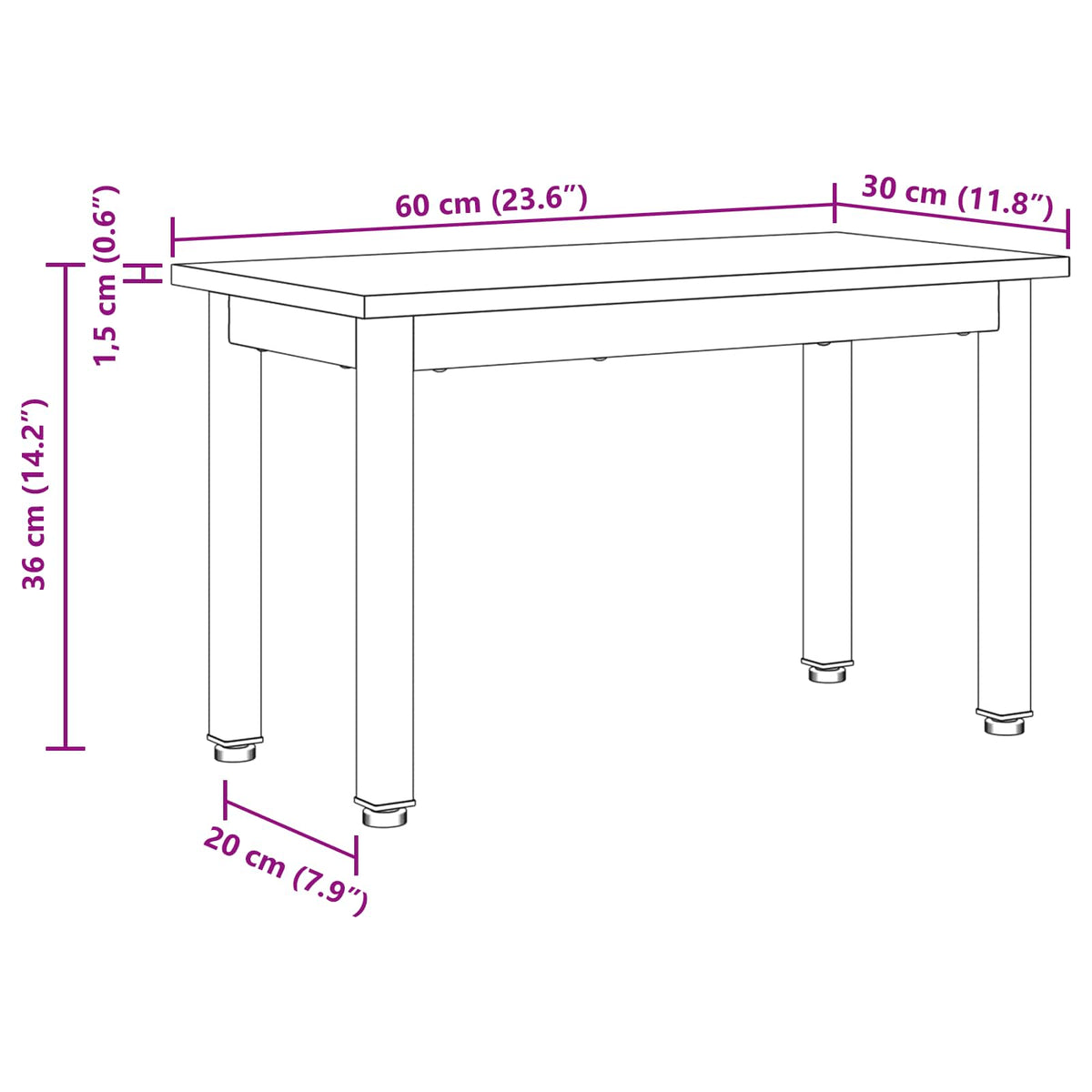 Coffee Table Black Oak 60 x 30 x 36 cm Engineered Wood