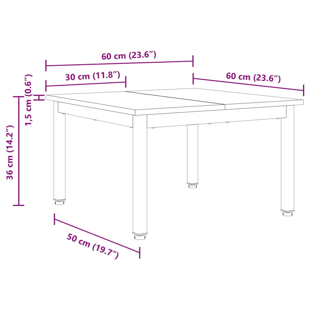Coffee Table Black Oak 60 x 60 x 36 cm Engineered Wood