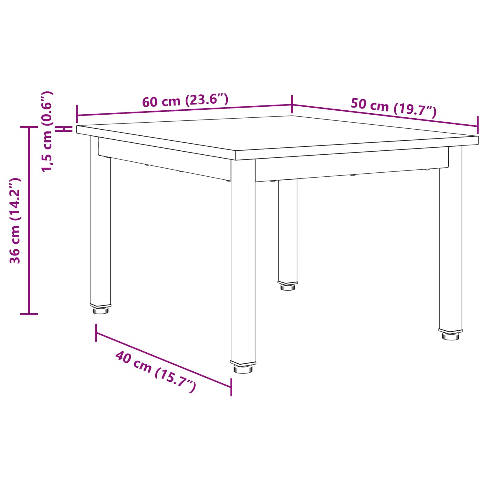 Coffee Table Black Oak 60 x 50 x 36 cm Engineered Wood
