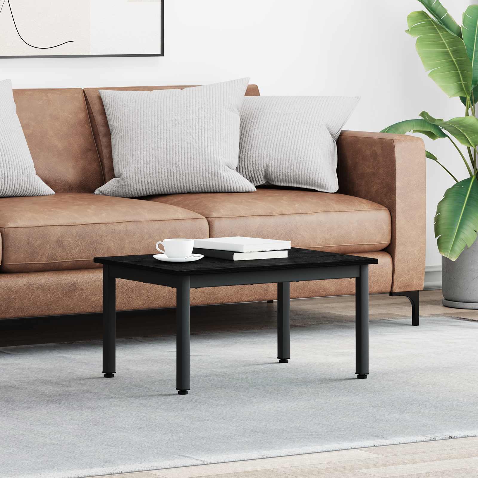 Coffee Table Black Oak 70 x 50 x 36 cm Engineered Wood