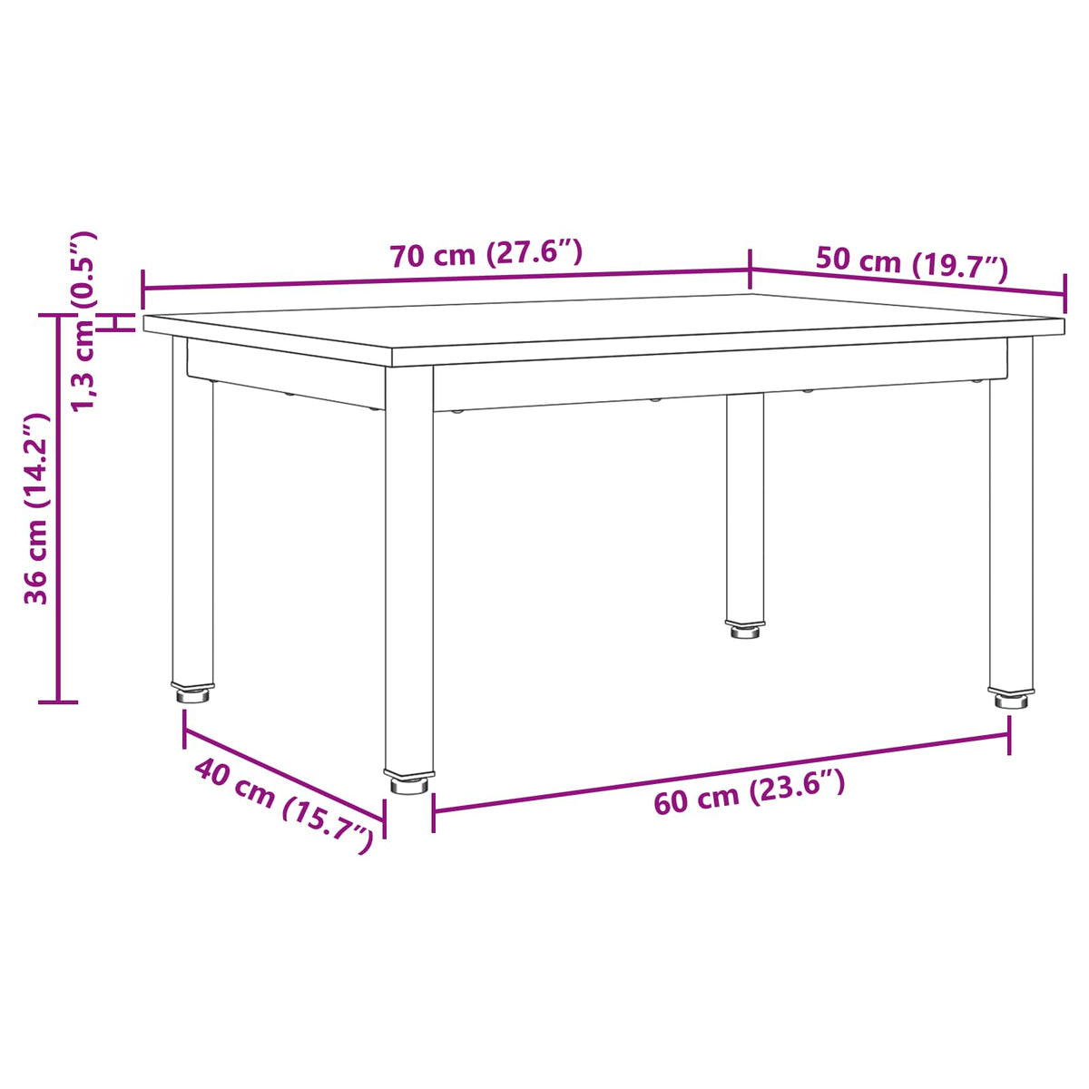 Coffee Table Black Oak 70 x 50 x 36 cm Engineered Wood