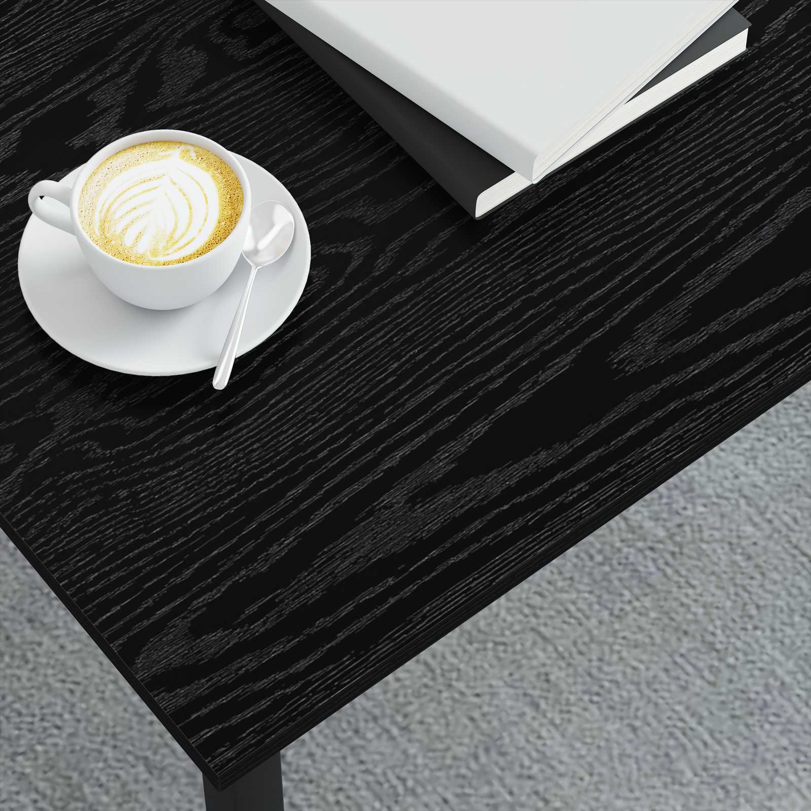 Coffee Table Black Oak 100 x 100 x 45 cm Engineered Wood