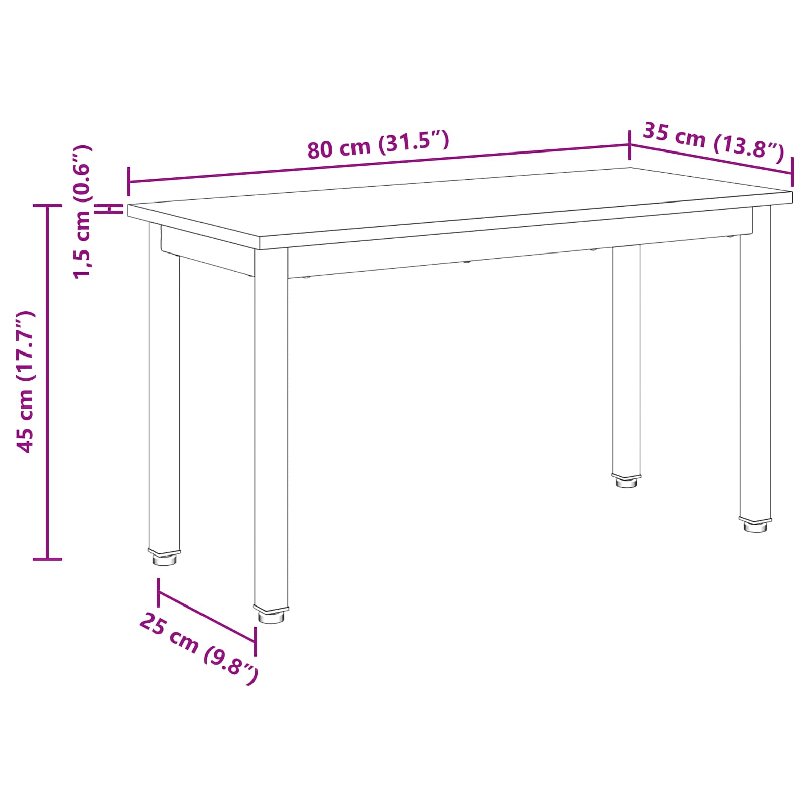 Bench Black Oak 80 x 35 x 45 cm Engineered Wood