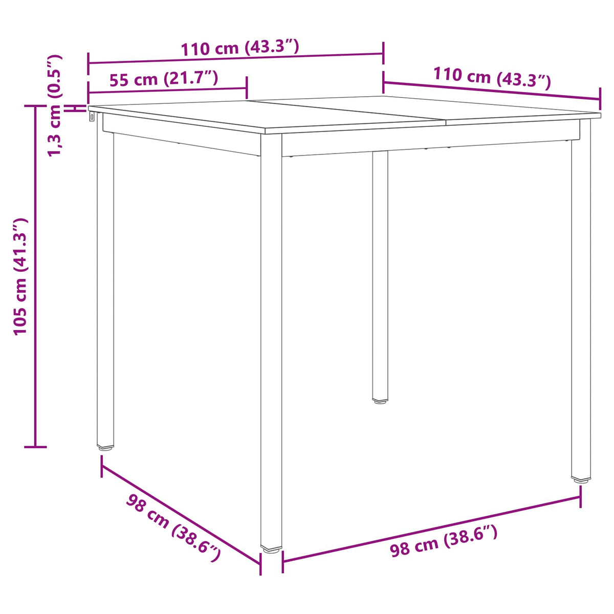 Standing Bar Table Engineered Wood