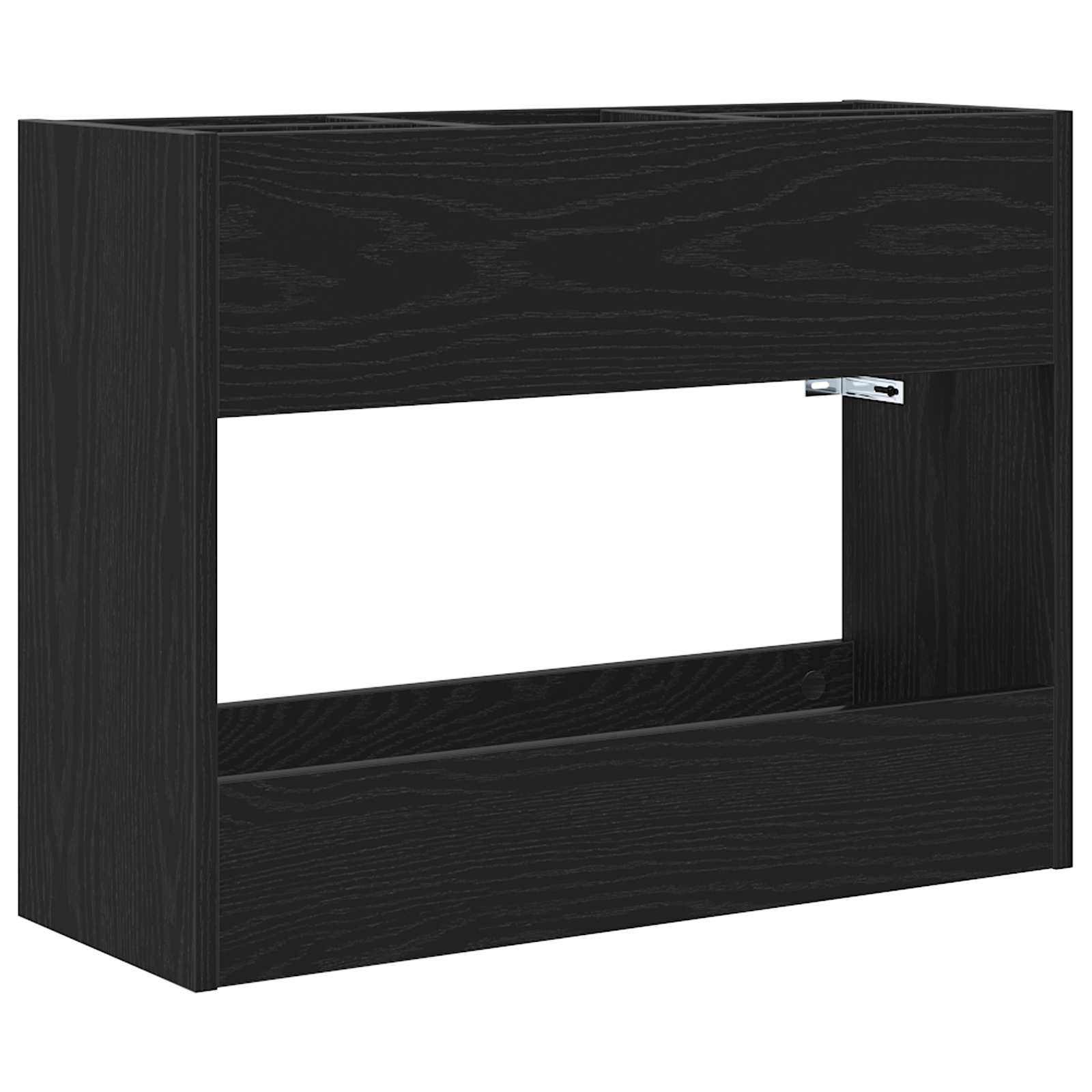 Umbrella Stand Black Oak 65 x 24 x 50 cm Engineered Wood