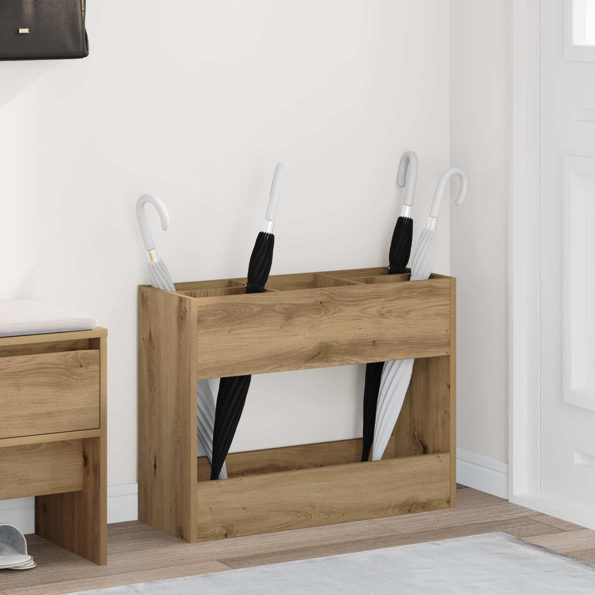 Umbrella Stand Artisan Oak 65 x 24 x 50 cm Engineered Wood