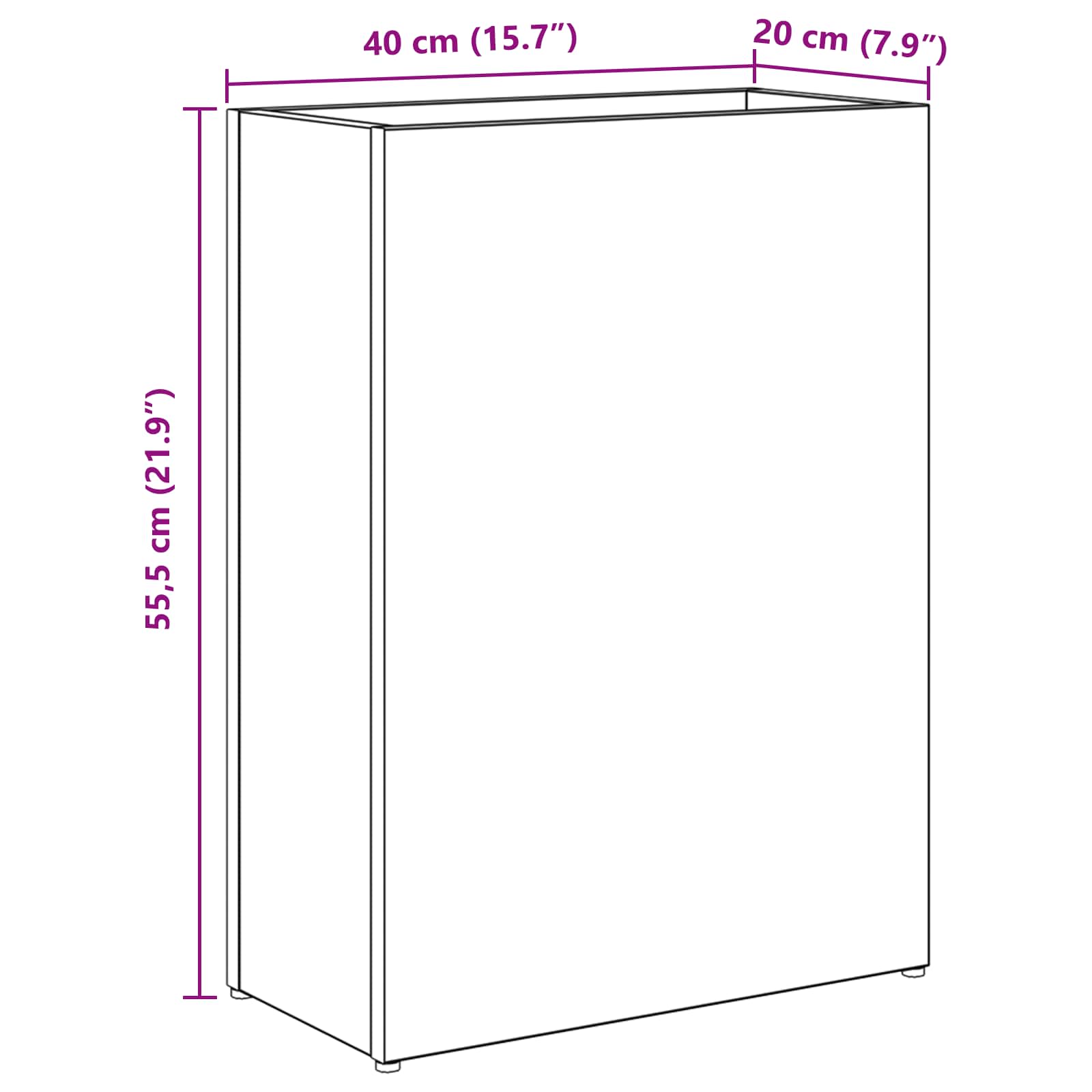 Umbrella Stand White 40 x 20 x 55.5 cm Engineered Wood