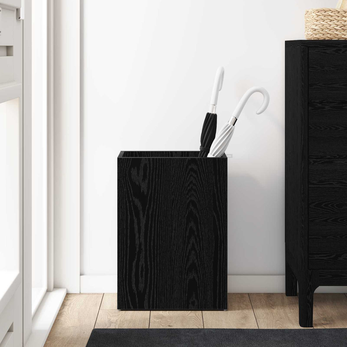 Umbrella Stand Black Oak 40 x 20 x 55.5 cm Engineered Wood