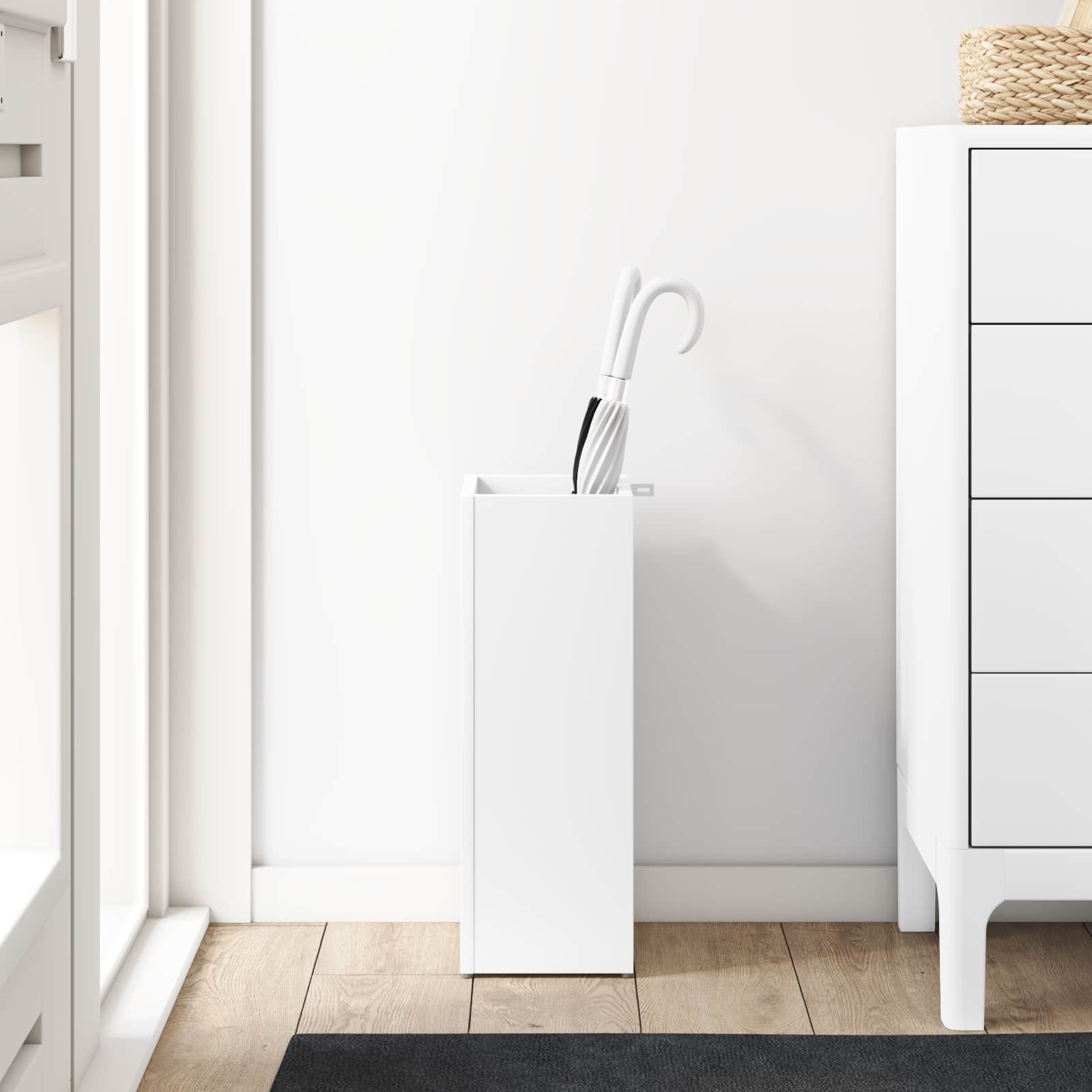 Umbrella Stand White 20 x 20 x 55.5 cm Engineered Wood