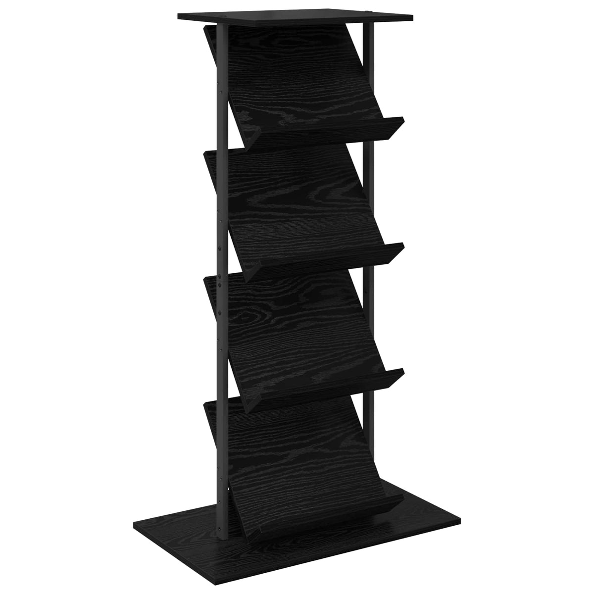 Magazine Rack Black Oak 68 x 40 x 123.5 cm Engineered Wood