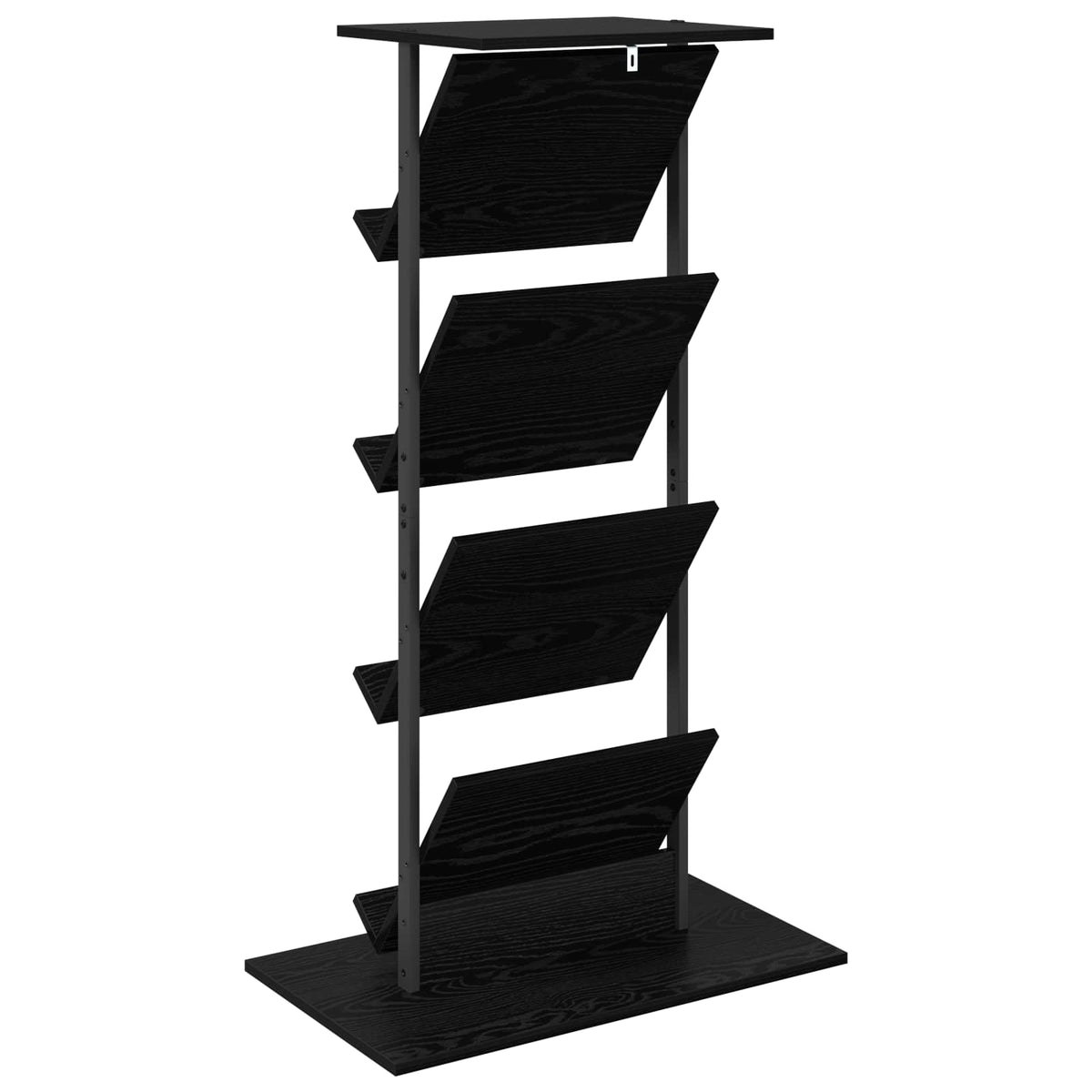 Magazine Rack Black Oak 68 x 40 x 123.5 cm Engineered Wood