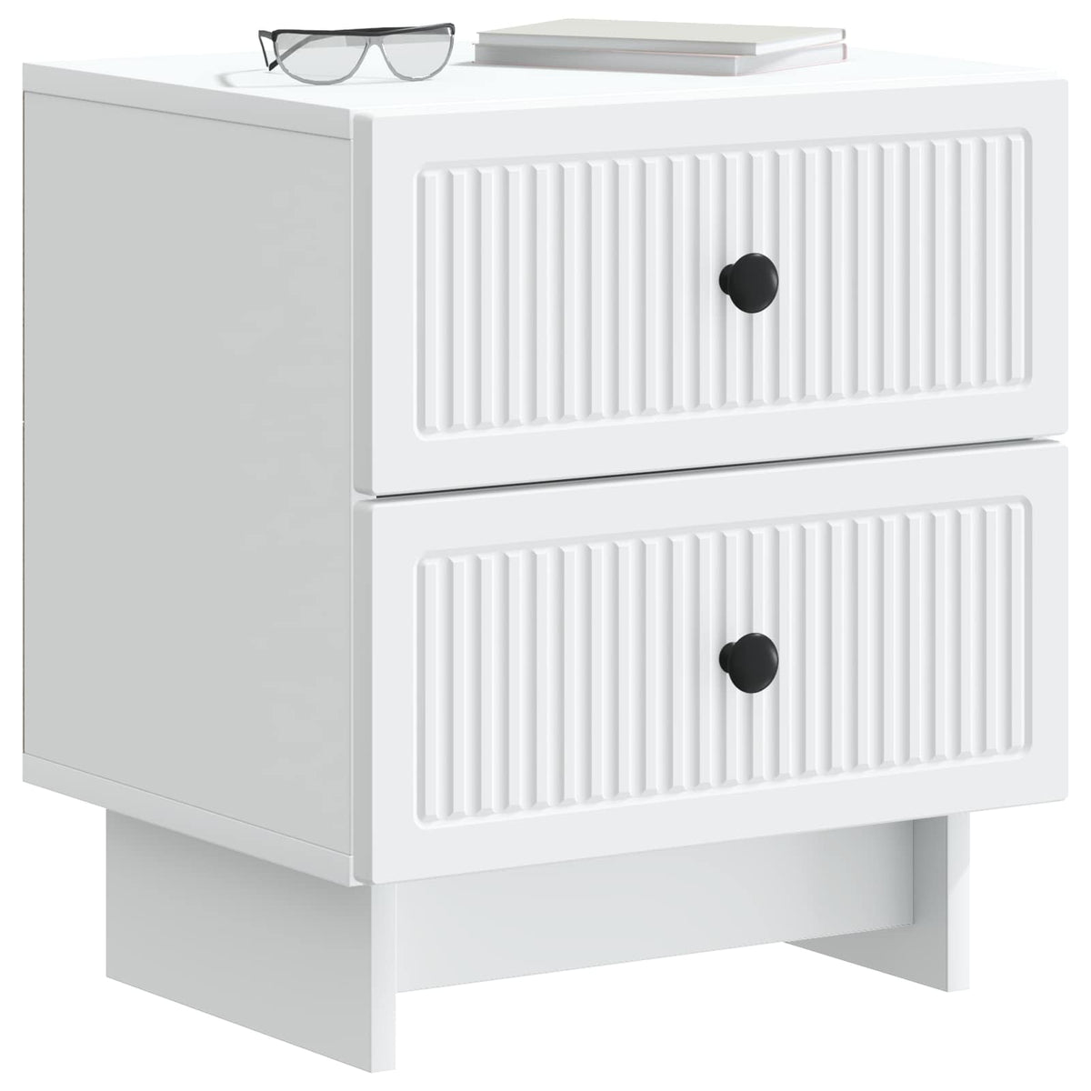 Bedside Cabinet White 43 x 34.5 x 47.5 cm Engineered Wood