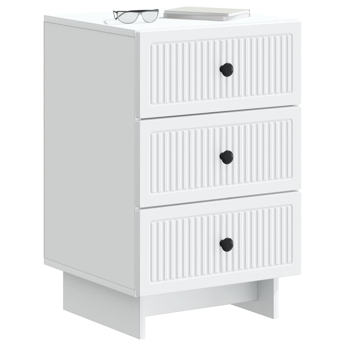 Bedside Cabinet White 43 x 41 x 66.5 cm Engineered Wood