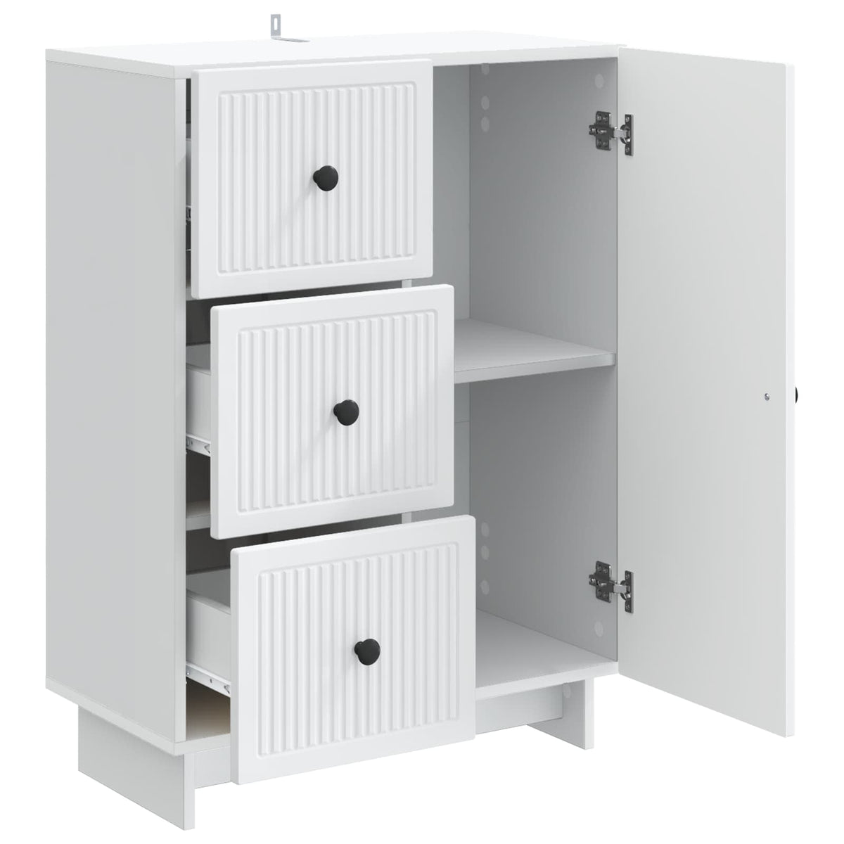 Sideboard with Drawer White 66 x 34.5 x 90 cm Engineered Wood