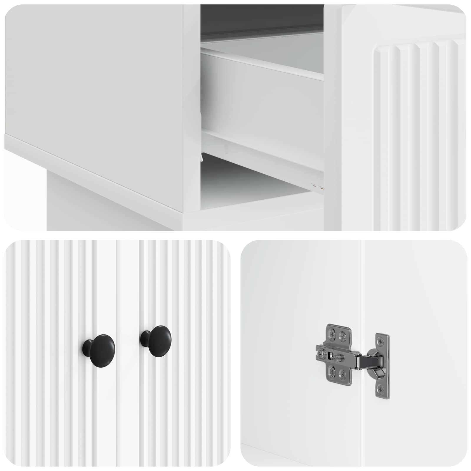 Sideboard White 66 x 34.5 x 95 cm Engineered Wood