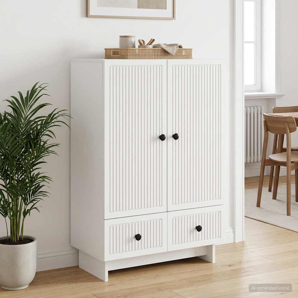 Sideboard White 66 x 34.5 x 95 cm Engineered Wood