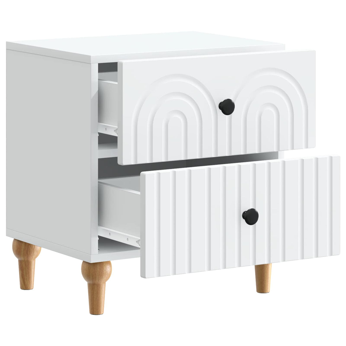 Bedside Cabinet White 43 x 34.5 x 48 cm Engineered Wood