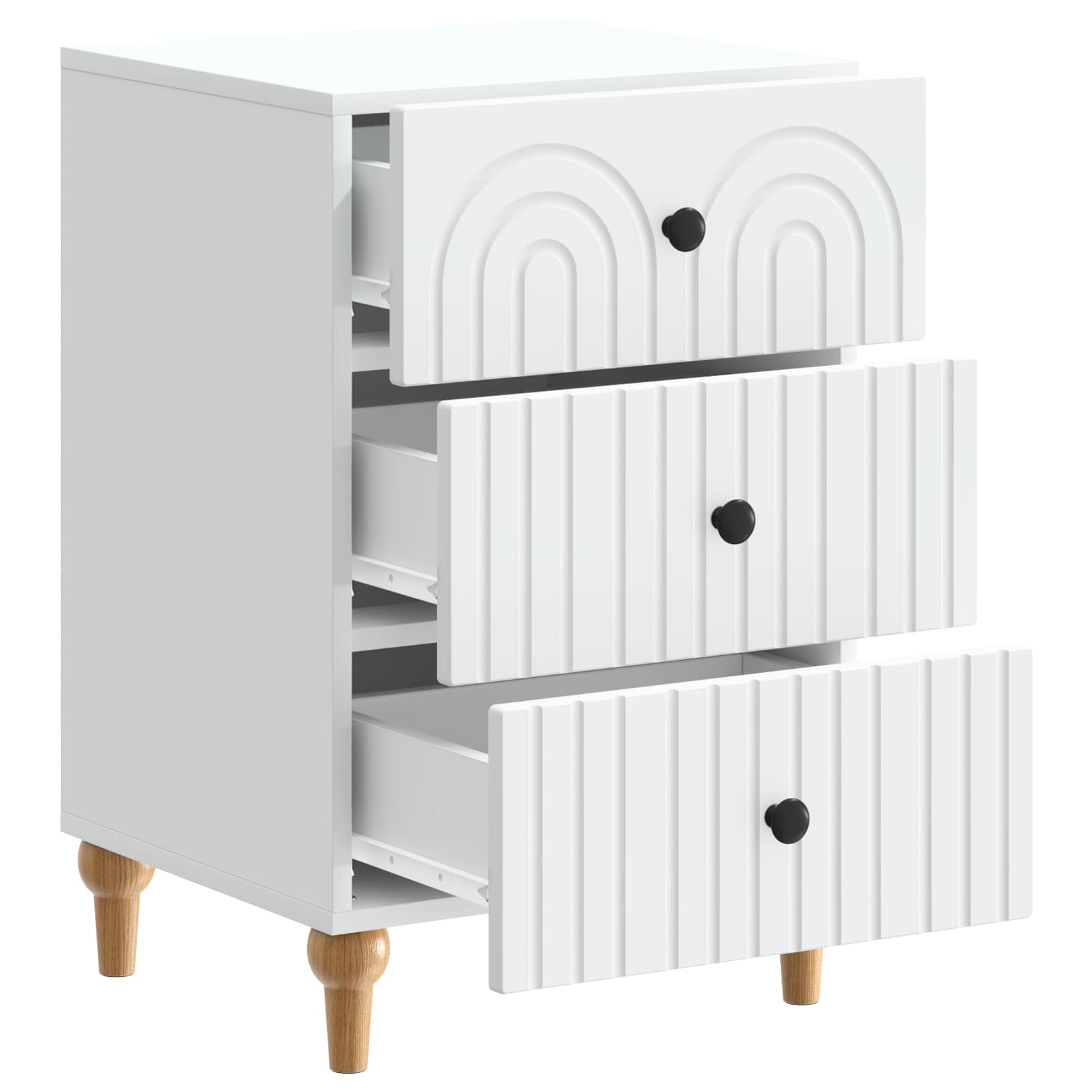 Bedside Cabinet White 43x 41 x 66.5 cm Engineered Wood