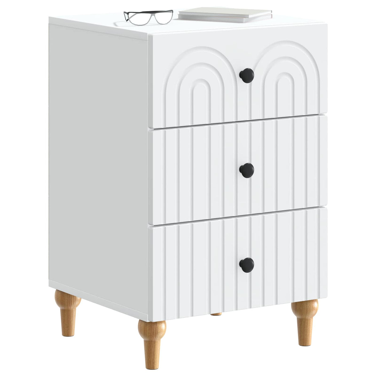 Bedside Cabinet White 43x 41 x 66.5 cm Engineered Wood