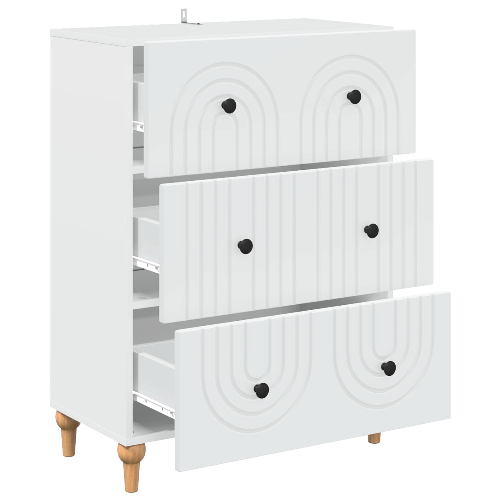 Drawer Cabinet White 66 x 34.5 x 90 cm Engineered Wood