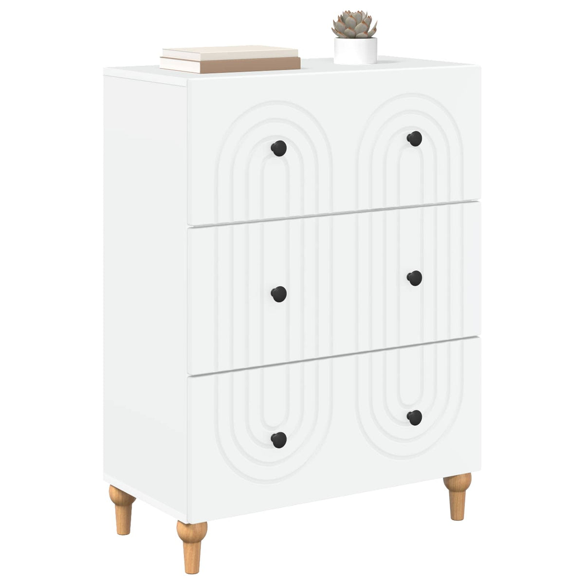Drawer Cabinet White 66 x 34.5 x 90 cm Engineered Wood