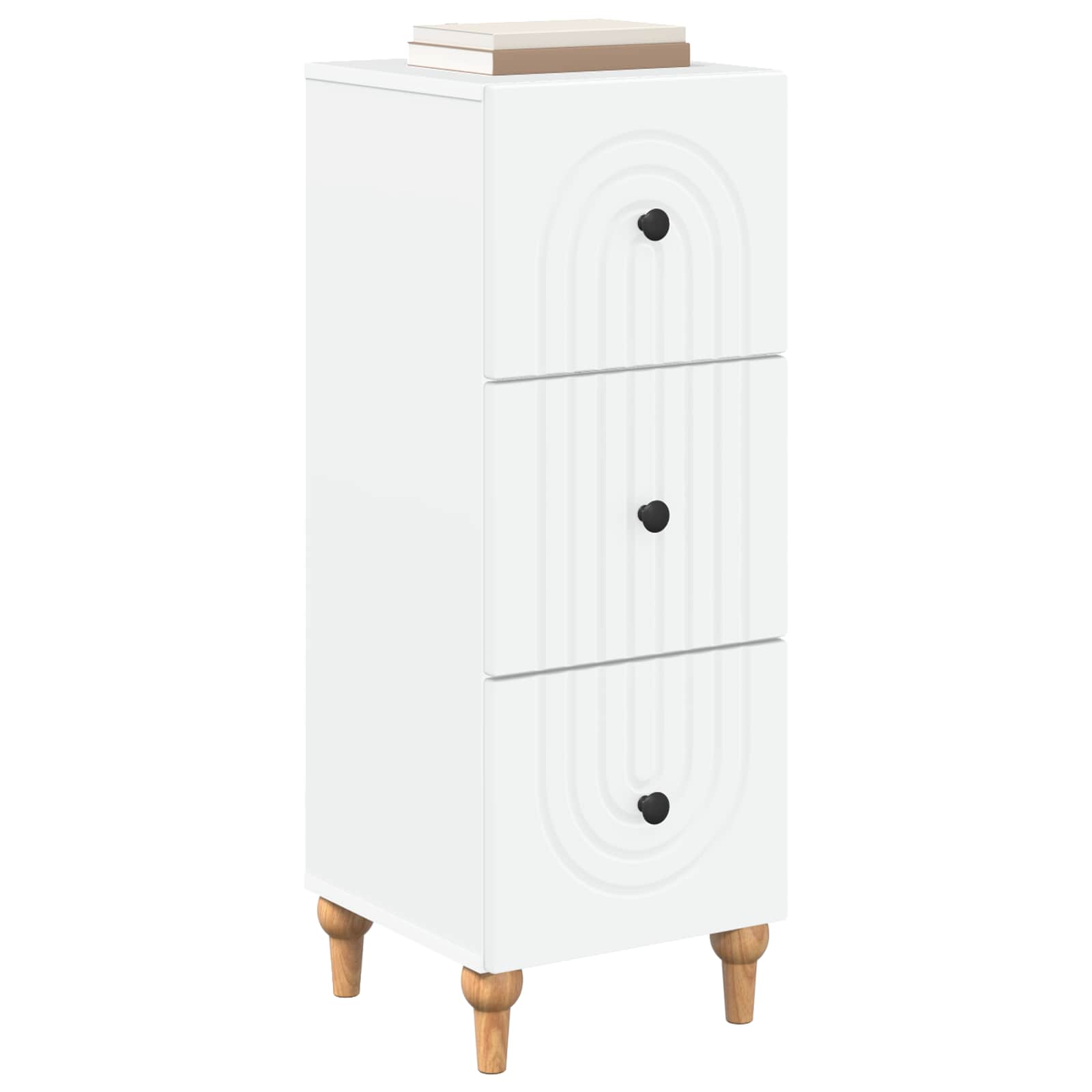 Drawer Cabinet White 33 x 34.5 x 90 cm Engineered Wood