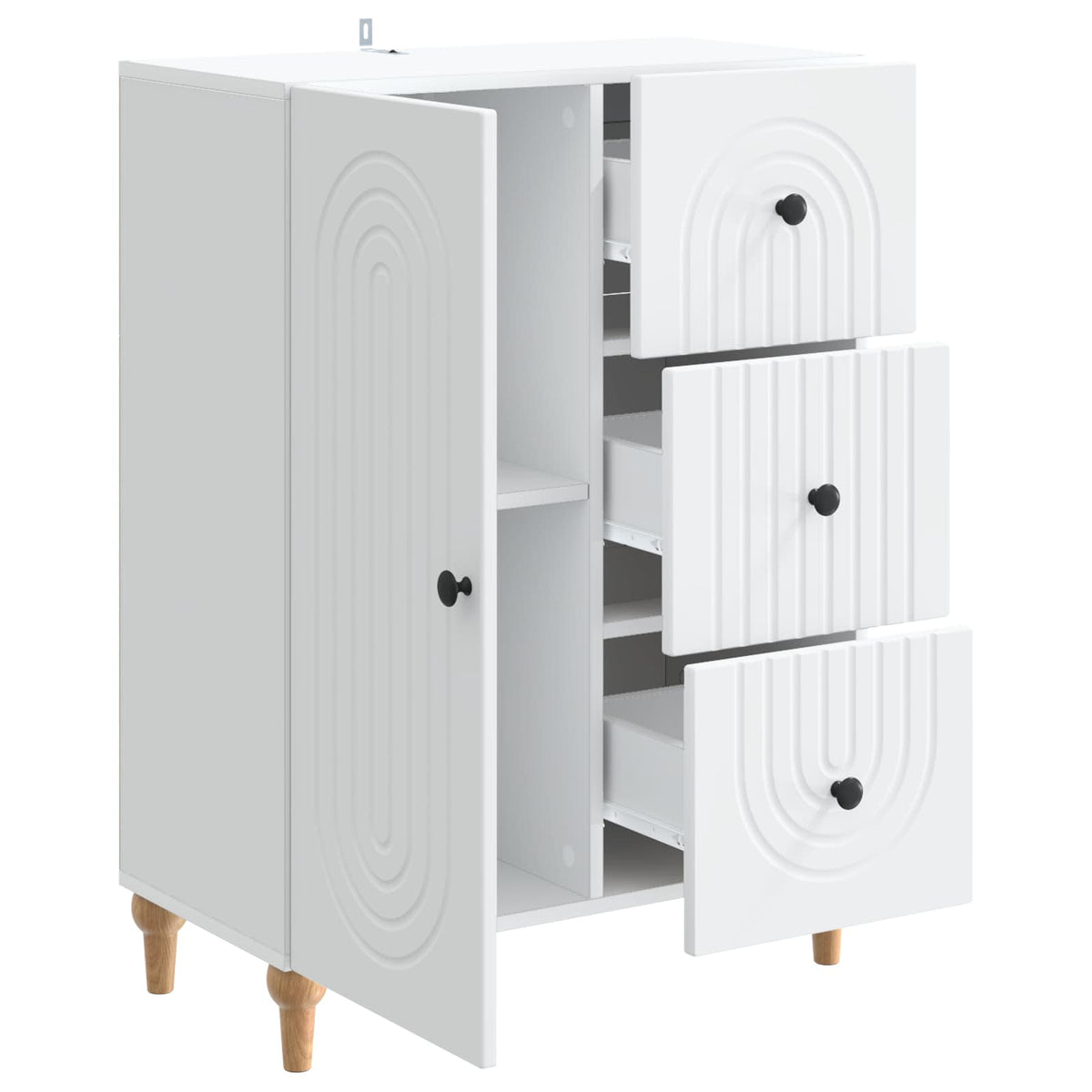 Sideboard with Drawer White 66 x 34.5 x 90 cm Engineered Wood