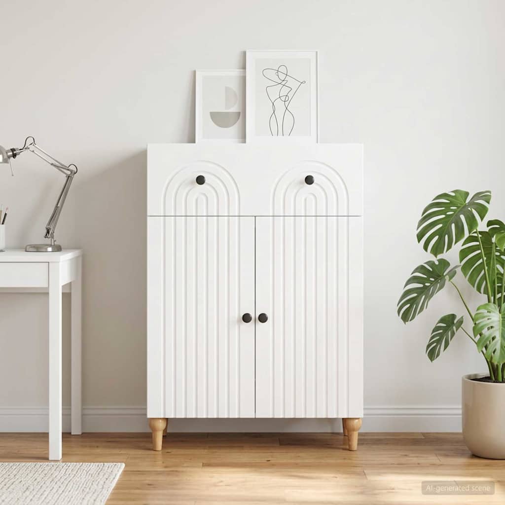 Sideboard with Drawer White 66 x 34.5 x 90 cm Engineered Wood