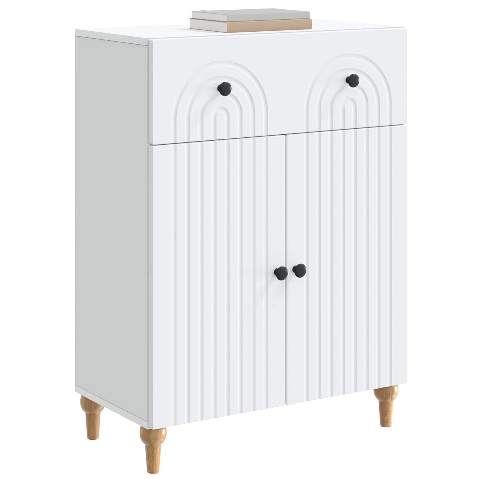 Sideboard with Drawer White 66 x 34.5 x 90 cm Engineered Wood