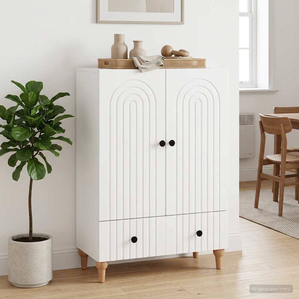 Sideboard with Drawer White 66 x 34.5 x 95 cm Engineered Wood
