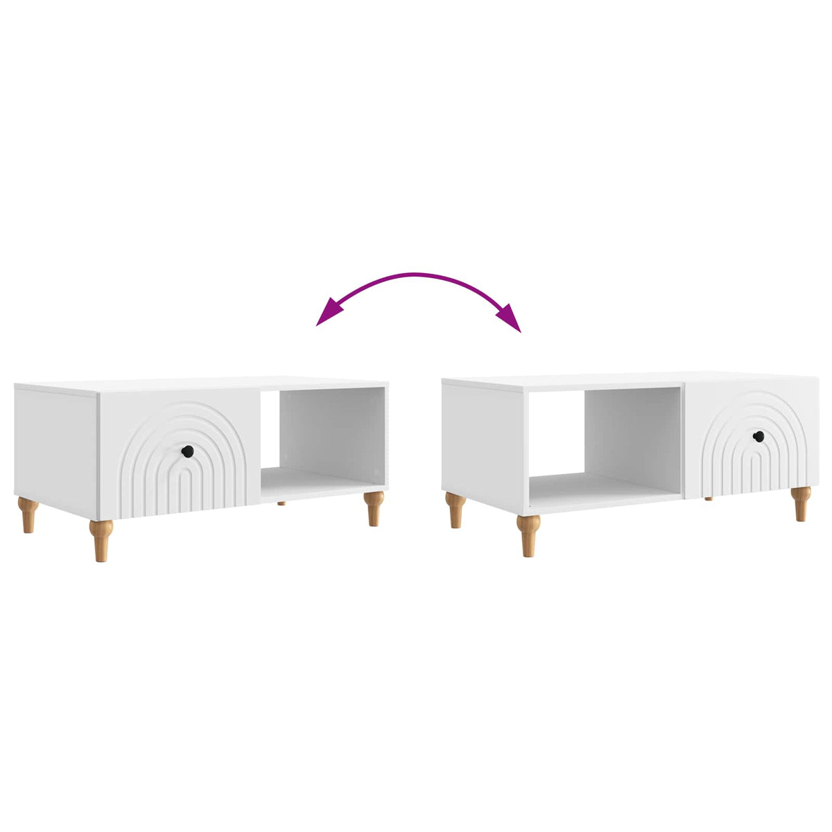 Coffee Table White 90 x 50 x 40 cm Engineered Wood