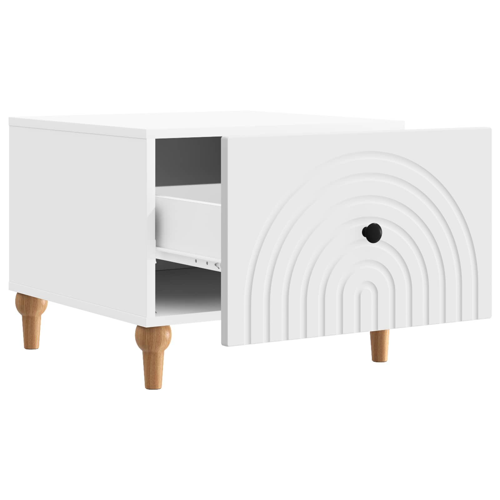 Coffee Table with Drawer White 49 x 50 x 40 cm Engineered Wood