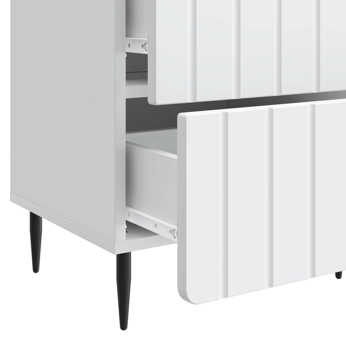Bedside Cabinet White 43 x 34.5 x 49.5 cm Engineered Wood