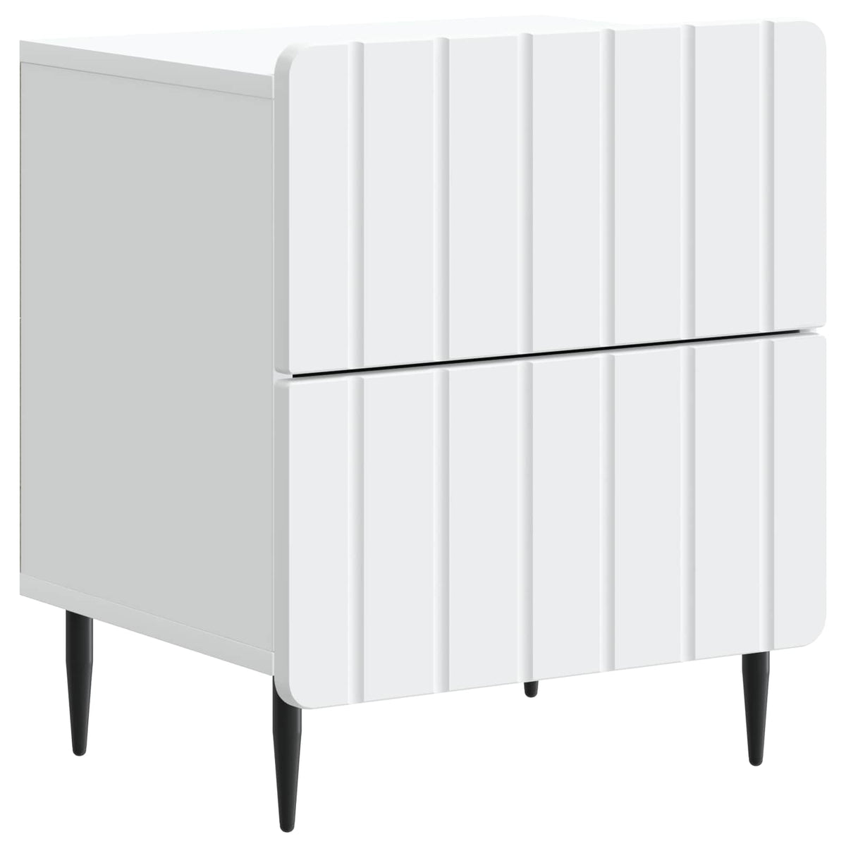 Bedside Cabinet White 43 x 34.5 x 49.5 cm Engineered Wood