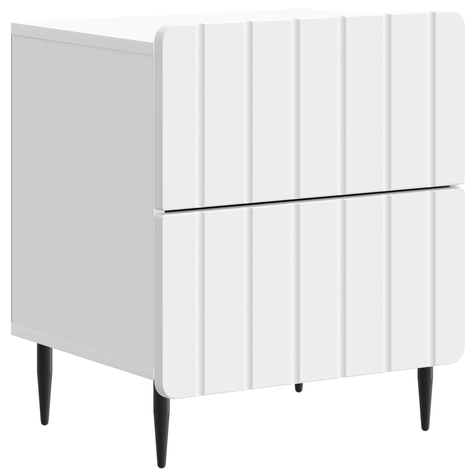 Bedside Cabinet White 43 x 34.5 x 49.5 cm Engineered Wood