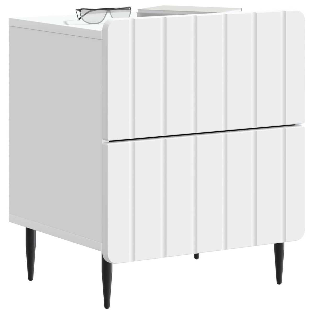 Bedside Cabinet White 43 x 34.5 x 49.5 cm Engineered Wood