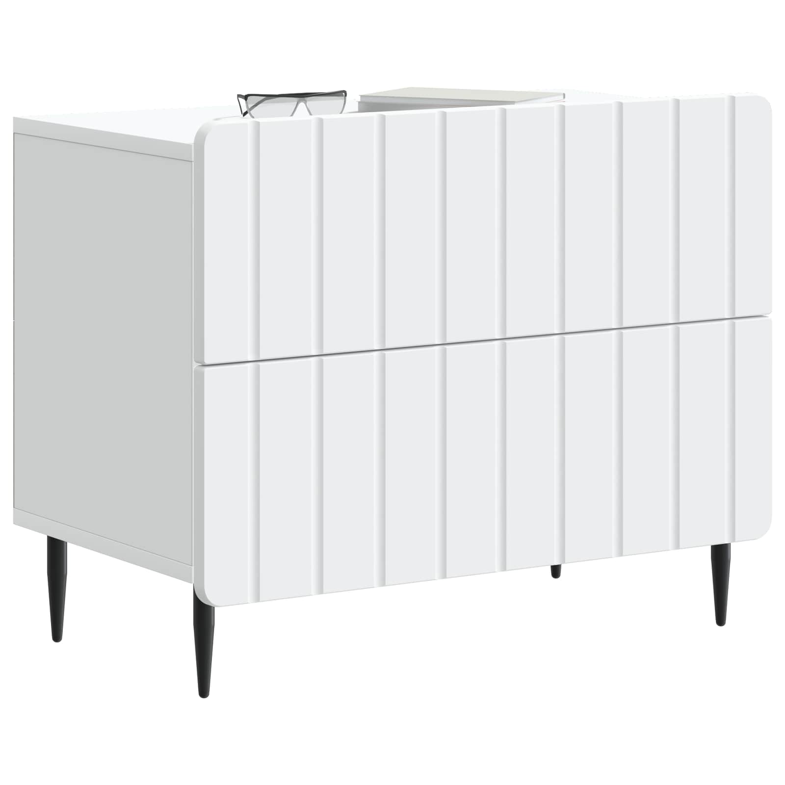 Bedside Cabinet White 62 x 34.5 x 49.5 cm Engineered Wood