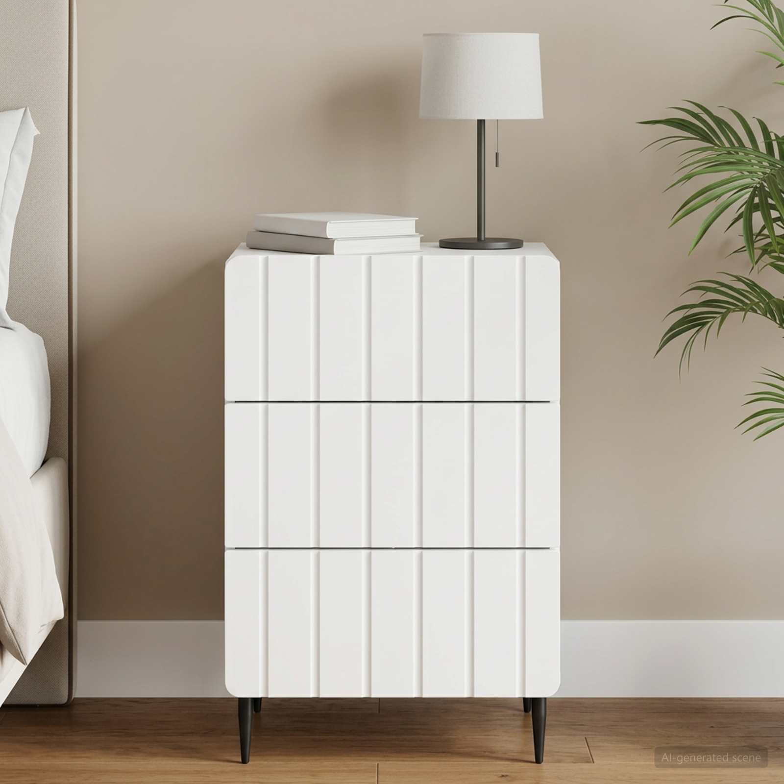 Bedside Cabinet White 43 x 41 x 68 cm Engineered Wood