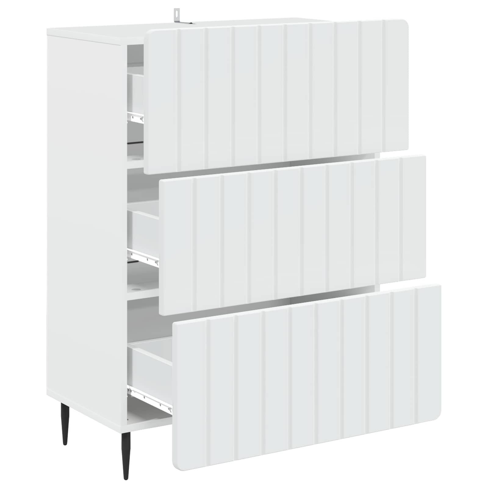 Drawer Cabinet White 66 x 34.5 x 92 cm Engineered Wood