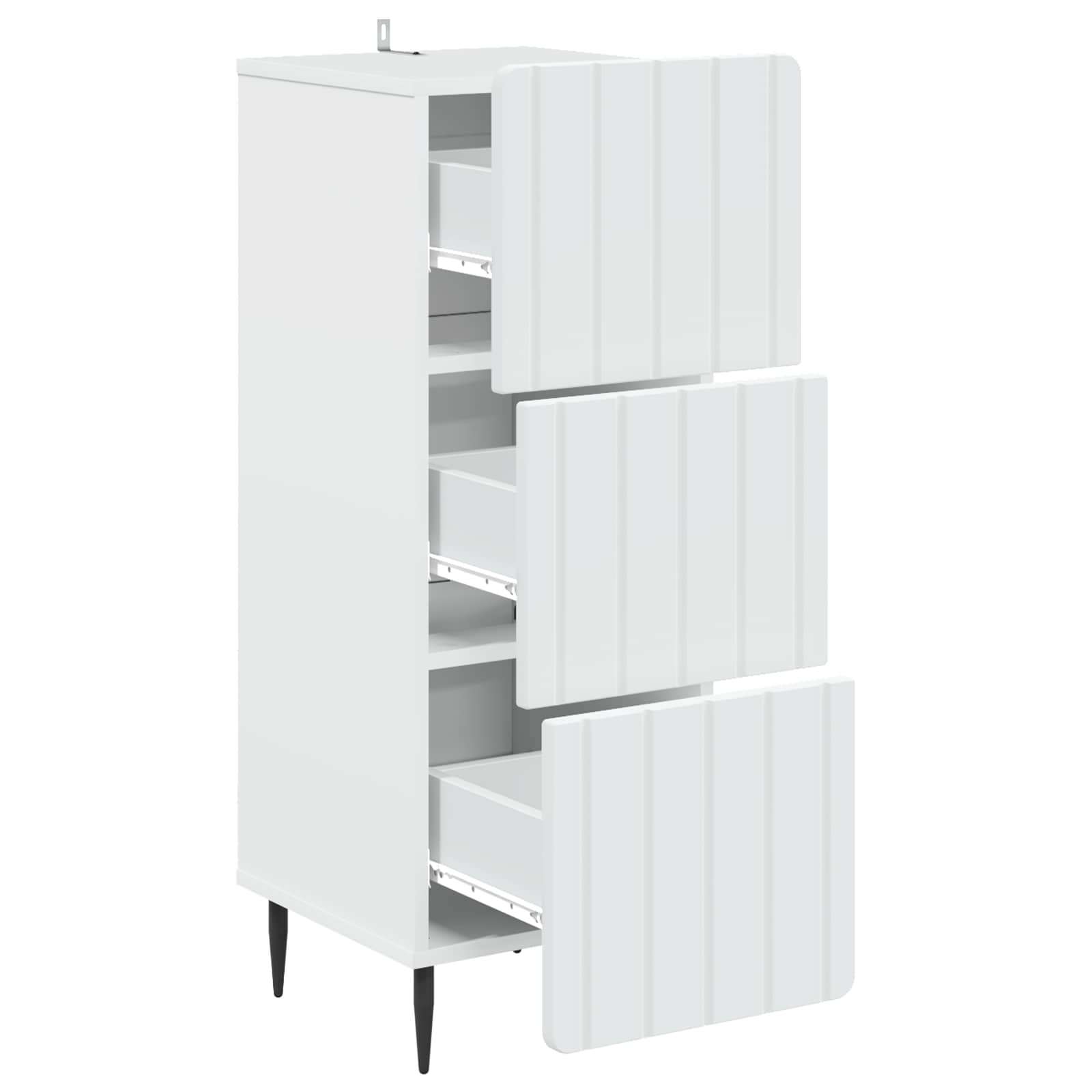 Drawer Cabinet White 33 x 34.5 x 92 cm Engineered Wood