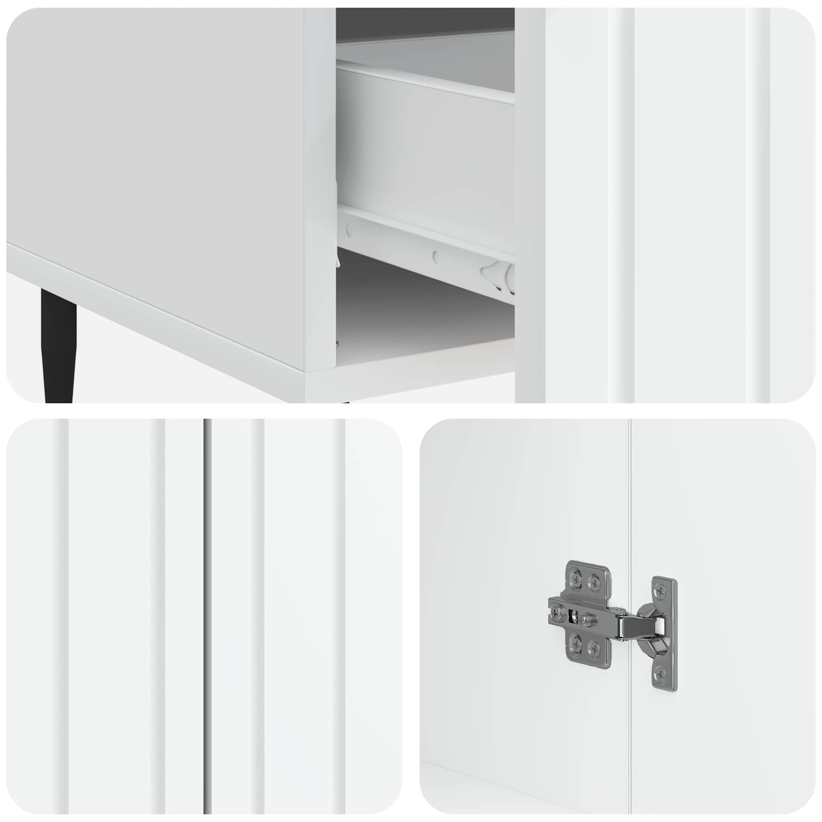 Sideboard with Drawer White 66 x 34.5 x 97 cm Engineered Wood
