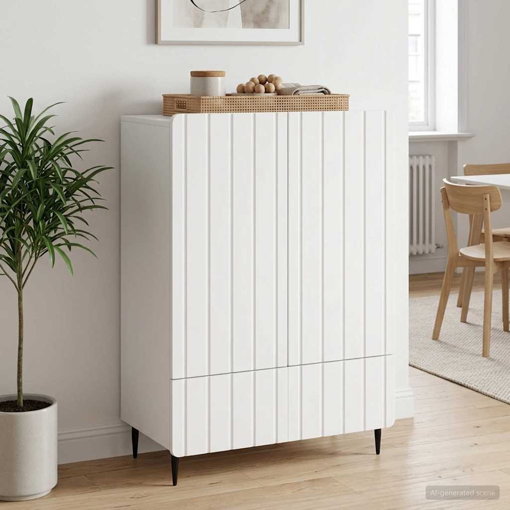 Sideboard with Drawer White 66 x 34.5 x 97 cm Engineered Wood