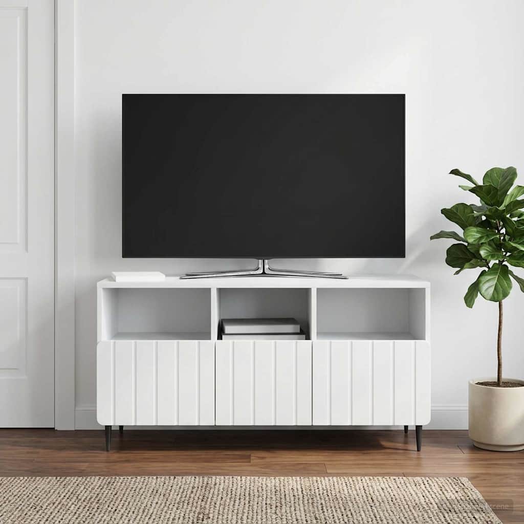 TV Cabinet with Drawer White 102 x 34.5 x 50 cm Engineered Wood