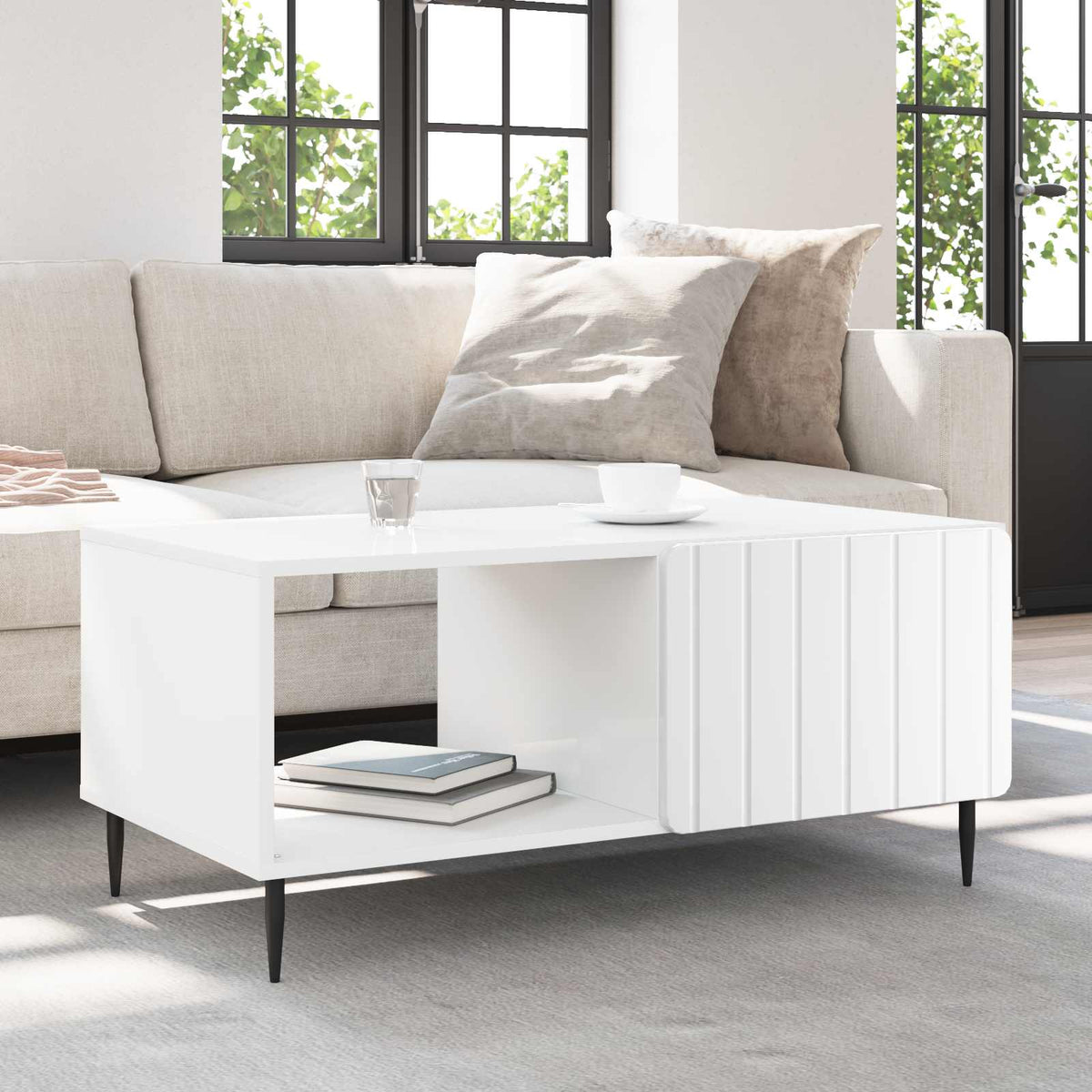 Coffee Table White 90 x 50 x 40 cm Engineered Wood