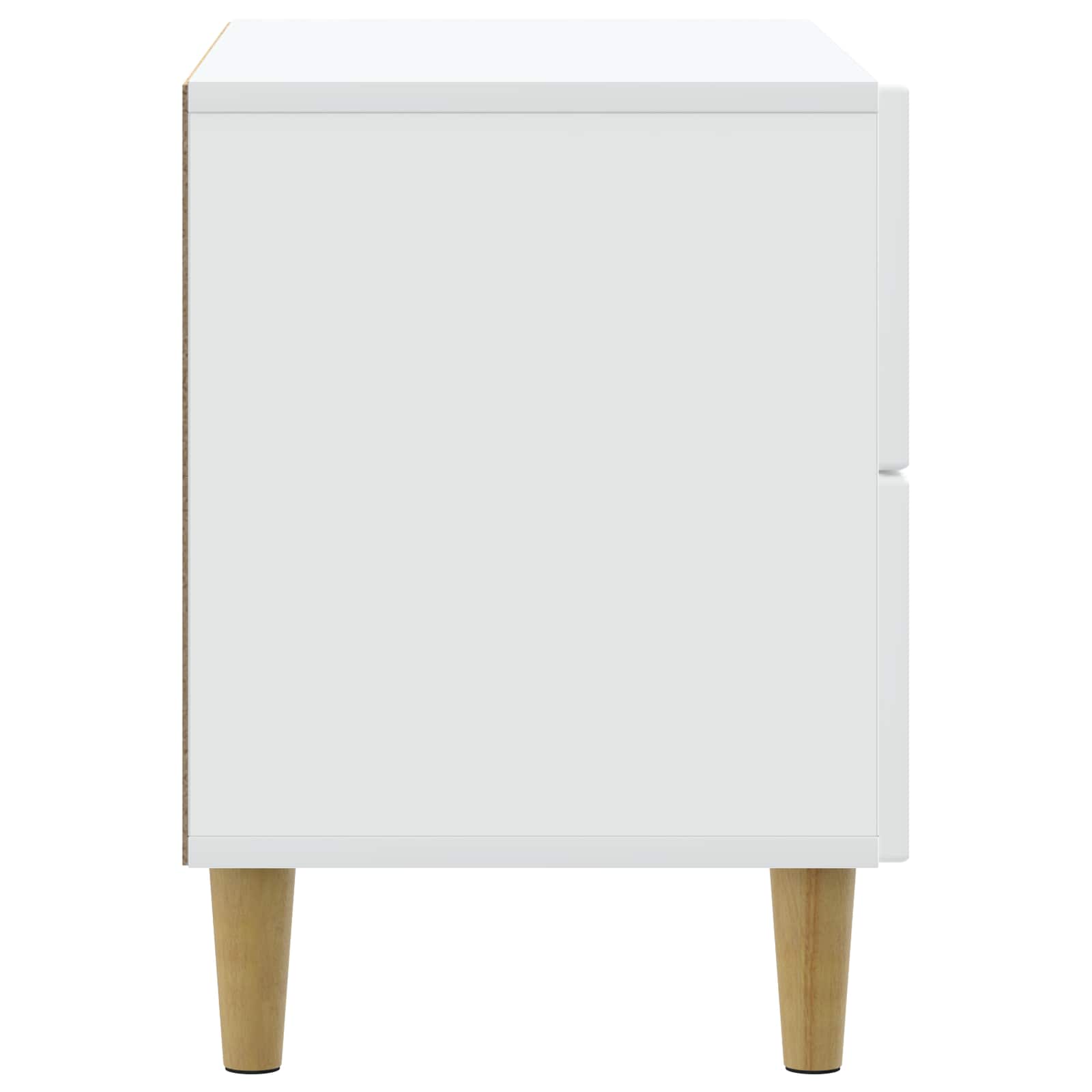 Bedside Cabinet White 62 x 34.5 x 48 cm Engineered Wood