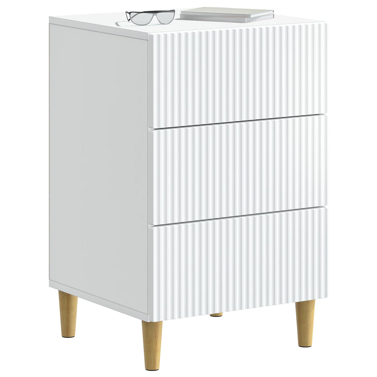 Bedside Cabinet White 43 x 41 x 66.5 cm Engineered Wood