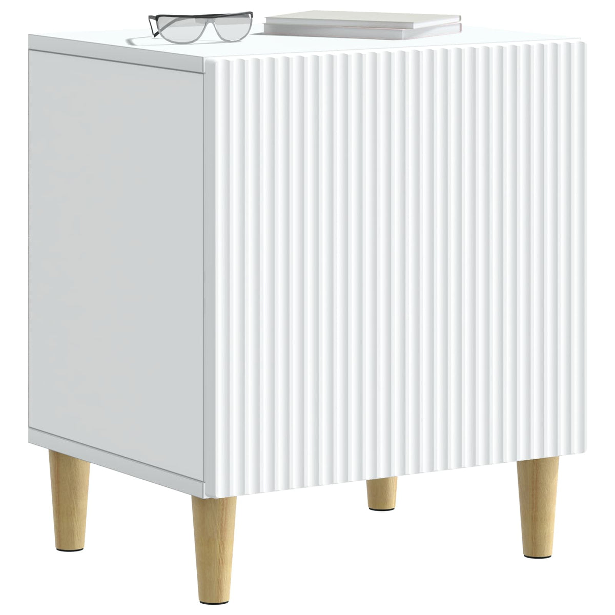 Bedside Cabinet White 43 x 34.5 x 50 cm Engineered Wood